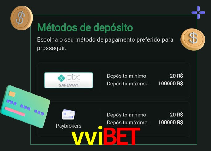O cassino vvibet oferece uma grande variedade de métodos de pagamento